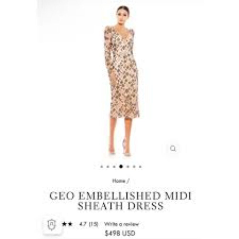 Mac Duggal Multicolor Sequin Midi Dress - Picture 8 of 9